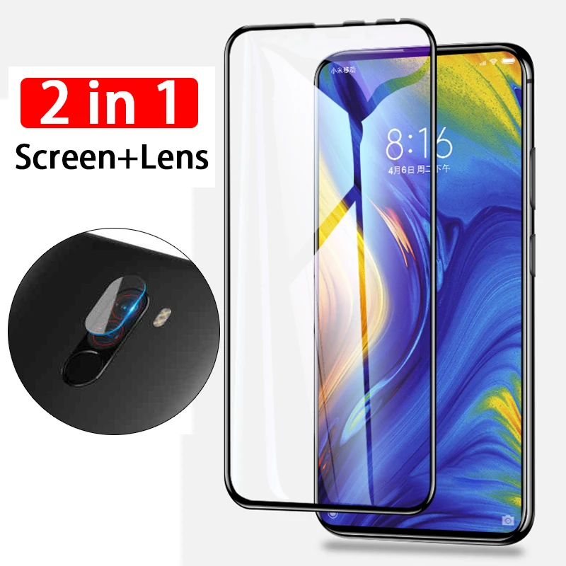 2 в 1 9D экран объектив камеры закаленное стекло протектор на для Xiaomi Mi Mix 2 2s Max 3 Pocophone F1 pocofone poco защитная пленка