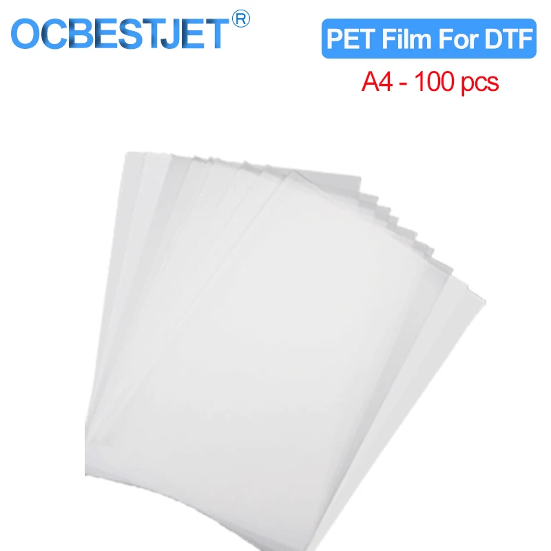 100PC A4 PET Transfer Film For Direct Transfer Film Printing For DTF Ink Printing PET And