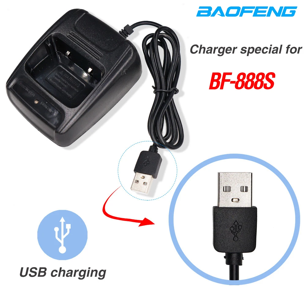 Baofeng BF888S Вход 5V 1A USB Зарядное устройство базовая Li Ion Батарея для BF 888S иди и болтай