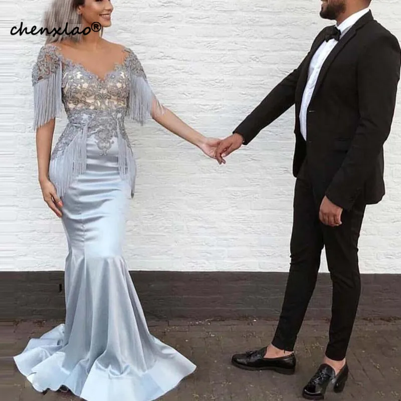 

Dress To Party Mermaid Long robe de soiree 2019 abiye Evening Dress V Neckline Custom Made Elegant Formal Dresses