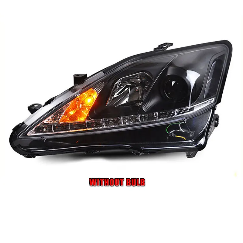 2 шт. автомобильный стиль светодиодный фары для Lexus IS250 2006-2009 для IS250 Головной фонарь светодиодный DRL Объектив двойной луч H7 HID Xenon bi xenon объектив - Цвет: without bulb version