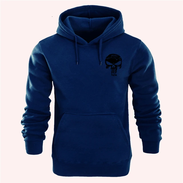 Dark blue skull B Каратели флисовый пуловер с принтом толстовки для мужчин/женщин Повседневная Уличная толстовка с капюшоном череп Harajuku Мужская модная спортивная одежда - Цвет: Dark blue skull B