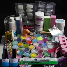 Акриловая пудра для ногтей, блестящий маникюрный набор для маникюра, набор для украшения драгоценных камней, хрустальные стразы, набор кистей для маникюра 4,7