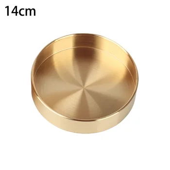 

Round Nordic Style Decorative Vintage Metal Plate Drinks Display Storage Tray Outer Diameter: 14cm / Small: Outer Diameter: 10cm