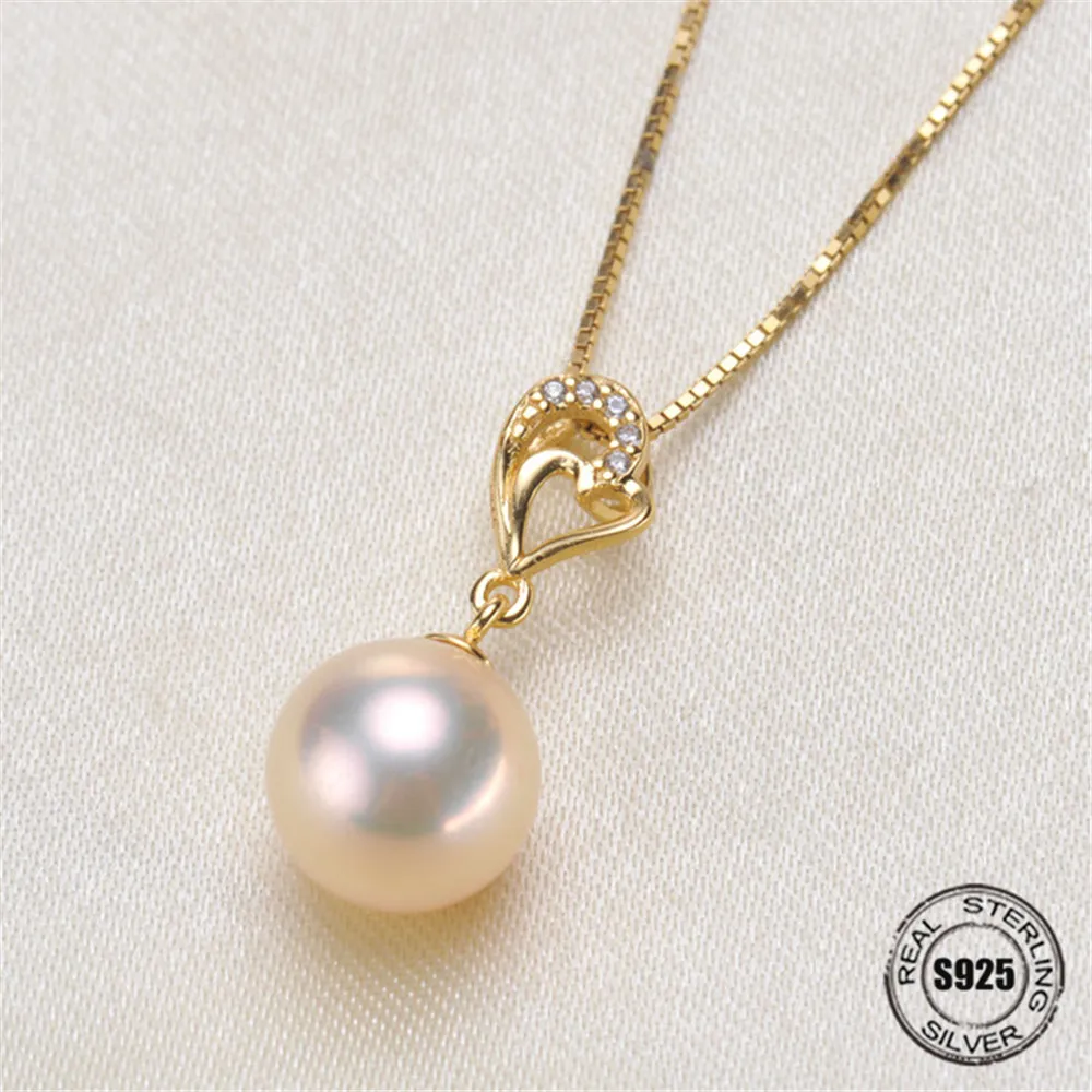 

New Arrival Silver Gold Color Pendant Mounts DIY oysters Pearl S925 Sterling Silver Pendant Findings Settings Jewelry Beads