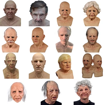 

Halloween Latex Horror Mask Old Man Mask Scary Full Head Horror Party Mask Cosplay Old Head Helmet Masquerade Carnival Mask