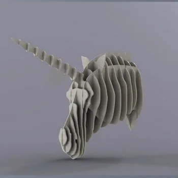 

Unicorn licorne head 3D model CNC laser cutting file CDR DXF format file vector design drawing