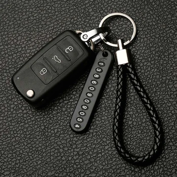 

Anti-lost Car Keychain Phone Number Card Keyring Phone Number Plate Key Ring Auto Vehicle Key Chain Accessories