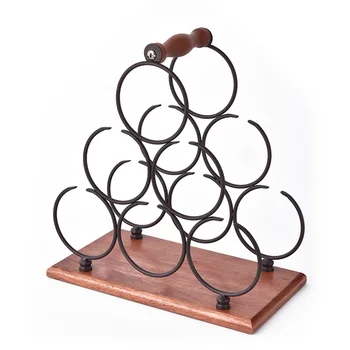 

6 Bottles European Style Wrought Iron Wine Bottle Holder Wine Storage Rack Storage Shelf Holders Drop Shipping- Bronze
