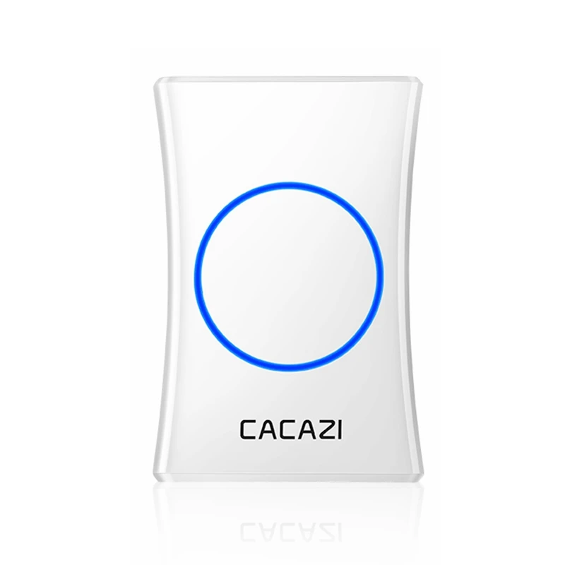 white receiver CACAZI, водонепроницаемый беспроводной дверной звонок, 3, 4 батареи, кнопка 1, 2, 3, приемник, 300 м, пульт дистанционного управления, домашний звонок, колокольчик, США, ЕС, Великобритании, Австралии, вилка - Цвет: white receiver