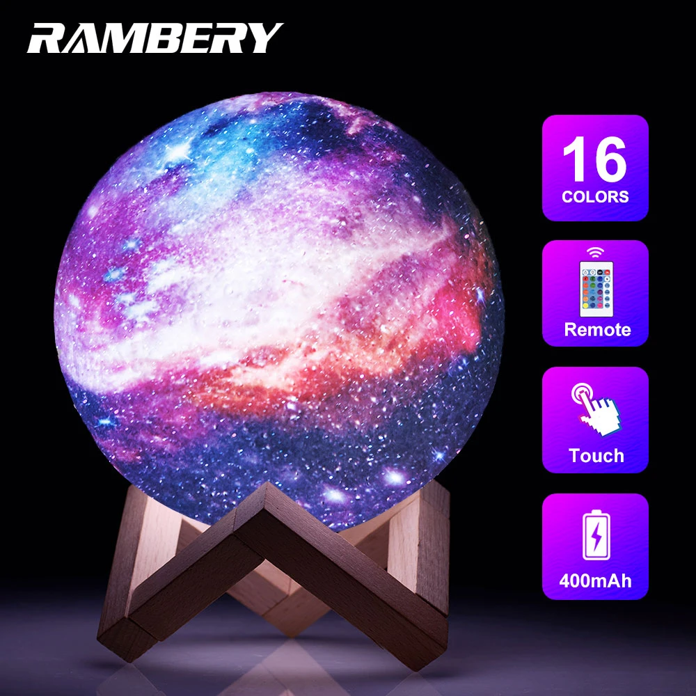moon lamp 3d moon night light lamp with stand star galaxy lamp 3d lunar night light remote control 16 colors for kids