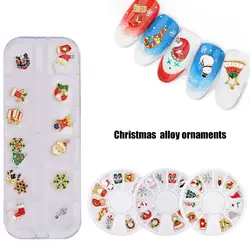 12 Сетка изысканный Рождественский сплав для маникюра украшения для дизайна ногтей украшения «сделай сам» продукты для ногтей