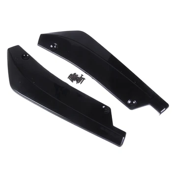 

2 Piece Rear Bumper Left & Right Protection Lip Diffuser Splitters Black