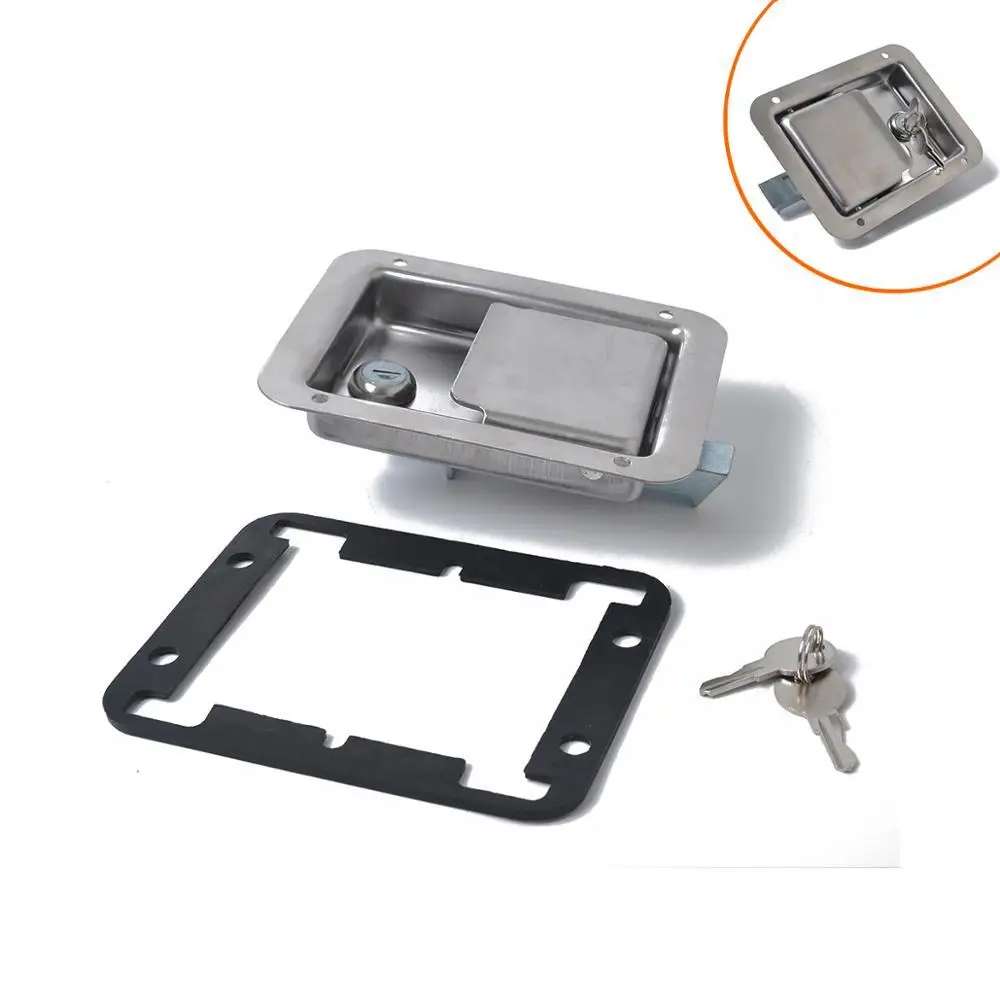 

Stainless Steel Paddle Latch 140MMx108MM & Keys For Tool Box Lock Trailer Caravan Truck RV etc