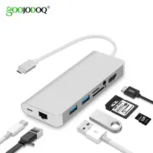 Usb type-C концентратор с RJ45 Gigabit Ethernet HDMI 4k USB C к HDMI адаптер комбинированный USB 3,0 SD TF кард-ридер PD для MacBook Pro