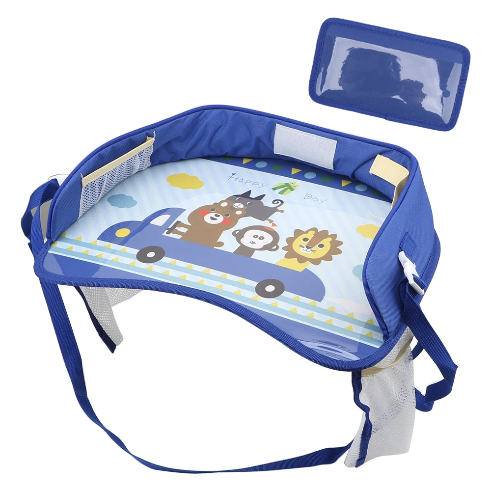 Children's Car Tray Table with Cartoon Design - Waterproof Oxford Cloth, Universal Fit