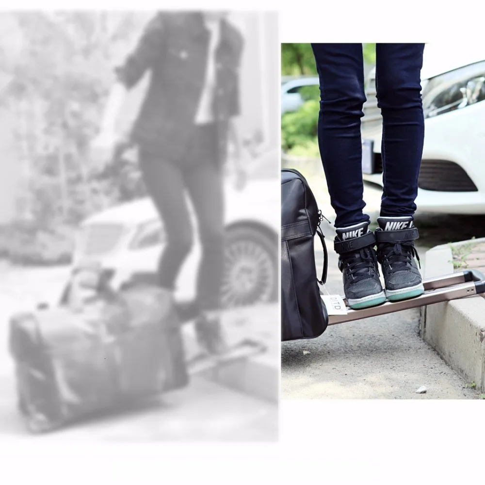 Новая Вместительная дорожная сумка на колесиках, чемодан на колесиках, чемодан с рулетками, ручная тележка, унисекс, Складная Большая сумка, спортивная сумка