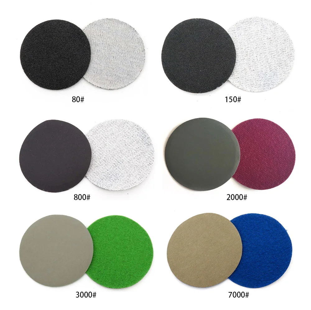 1/100 stücke nass trockenes Schleifpapiers ortiment 80-7000 Schleif scheibe 2 Zoll 50mm mit Klett schleif kissen für Holz – Detail 10