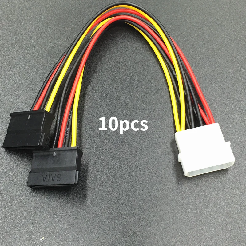 Кабель-адаптер питания для жесткого диска ATA SATA 4 контакта IDE Molex-2 из 15 контактов 10