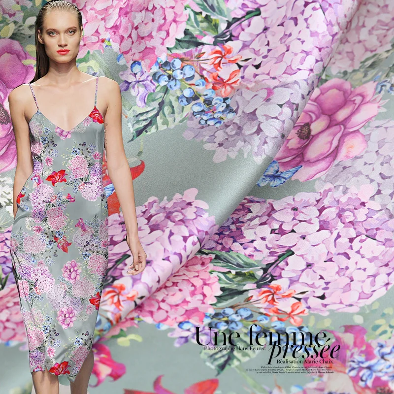 19 летняя новинка, 19 momme, 93% шелк, 7% спандекс, шелк, стрейч, атлас, шармез, ткань с принтом, модная ткань, сделай сам, шитье,, Cheongsam