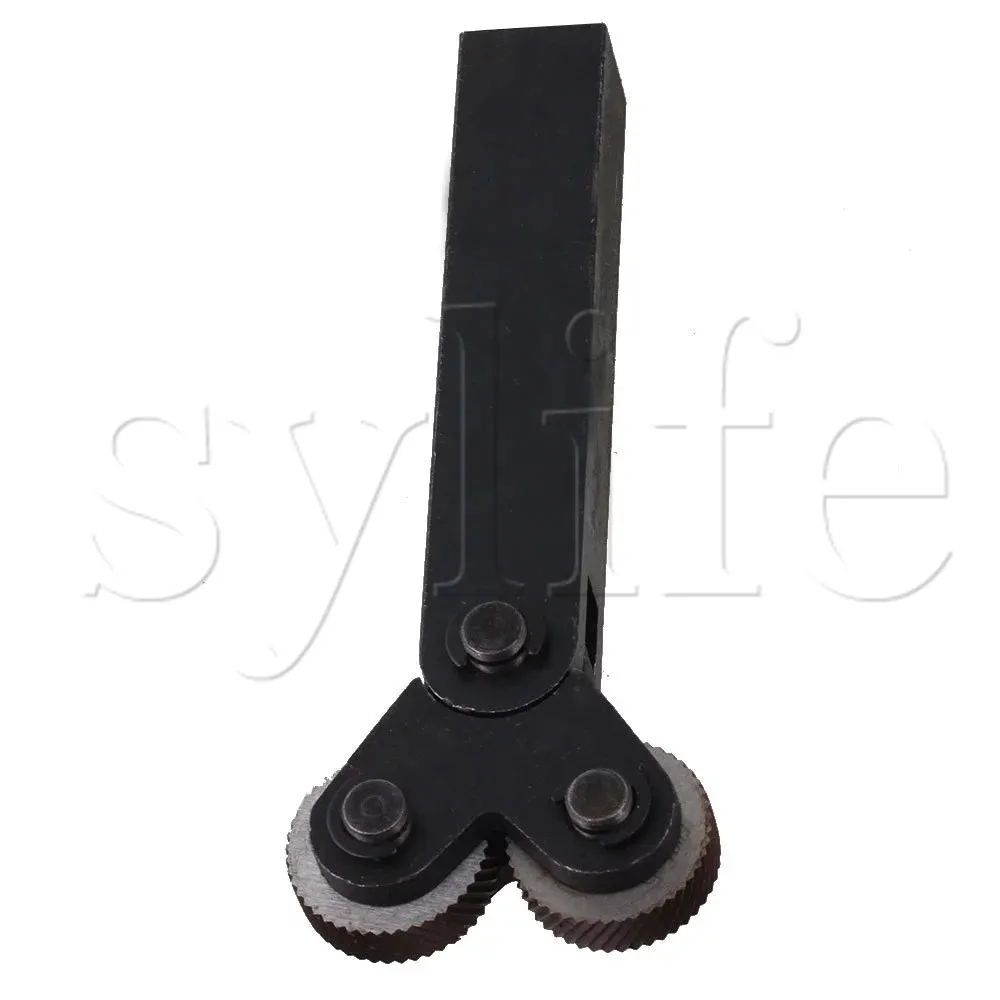 1.5mm Pitch 8 x 26mm Dual Wheel Knurling Linear Knurl Tool Lathe Cutter knurling tool set