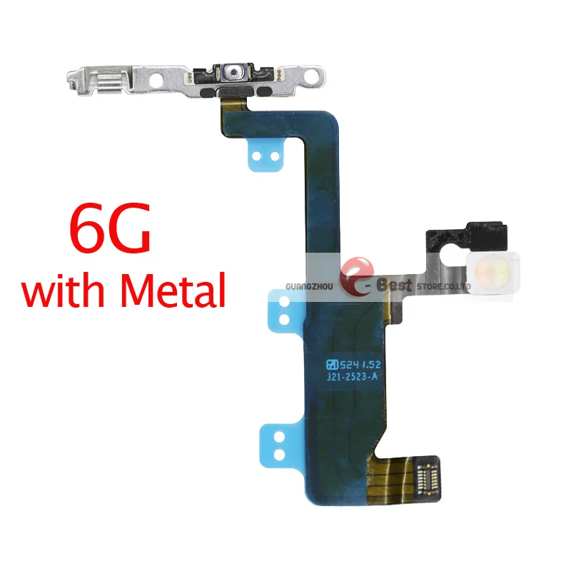 Шлейф питания для iPhone 5G SE 6 6s 7 8 Plus 7G 8G 6G X XR XS MAX Mute& Кнопка регулировки громкости ключ питания гибкий кабель с металлическими деталями