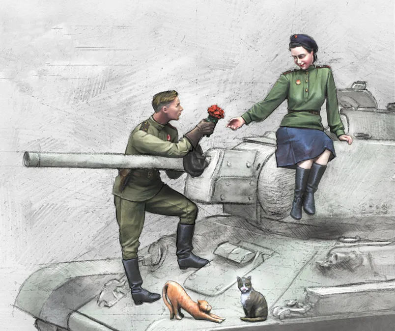 1/35 модельная фигурка из смолы комплект Неокрашенный/S069 (без бака)|Наборы для