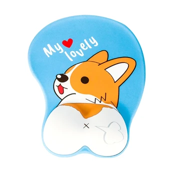 

Mouse Pad with Wrist Support Ergonomic 3D Mousepad Anime Corgi Dog Mousepad Gaming Mouse Mat for PC Laptops