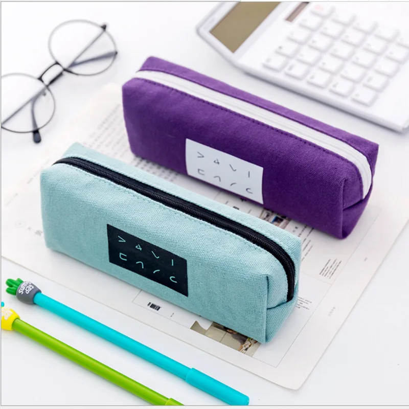 

Simple Stationery student supplies pencil bag cosmetic bag canvas bag multi-function pencil bag for children stationery