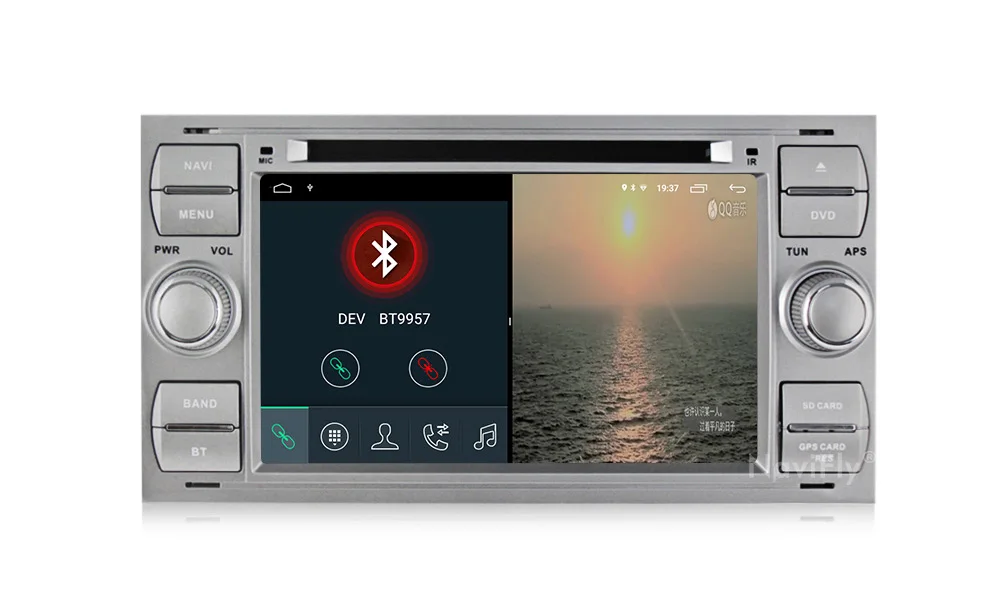 Excellent Navifly Android 9.1 Quad core 32G ROM Car Multimedia player for Ford Focus Kuga Transit Silver with free shipping 4G wifi RDS HD 20