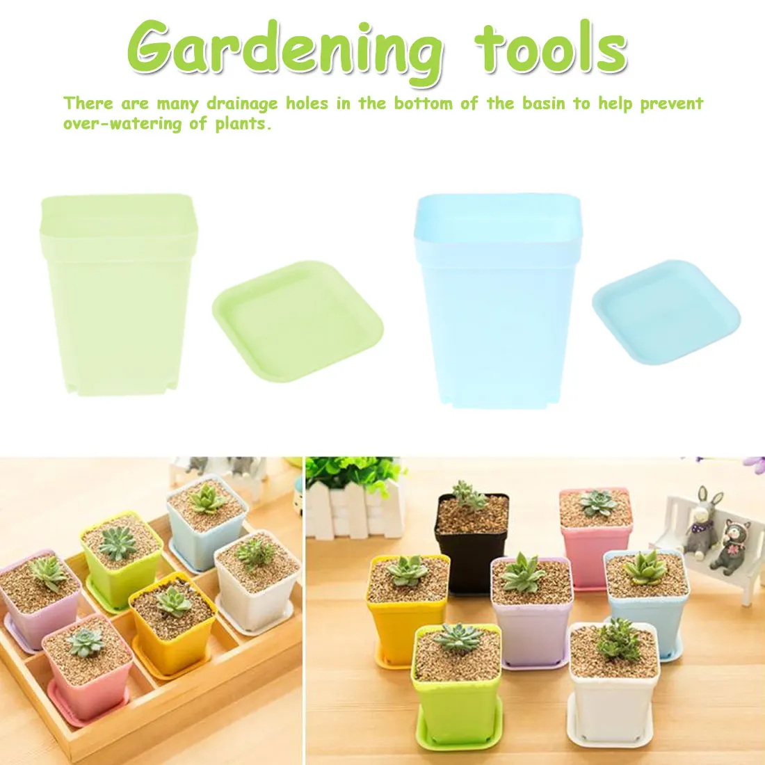 

Fashion Balcony Garden Plant Flowerpot or Tray Home Decor Colorful Plastic Flower Pot