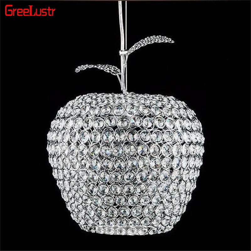 Lustres Apple Crystal Led подвесной светильник Luminarias проходной балкон хромированный