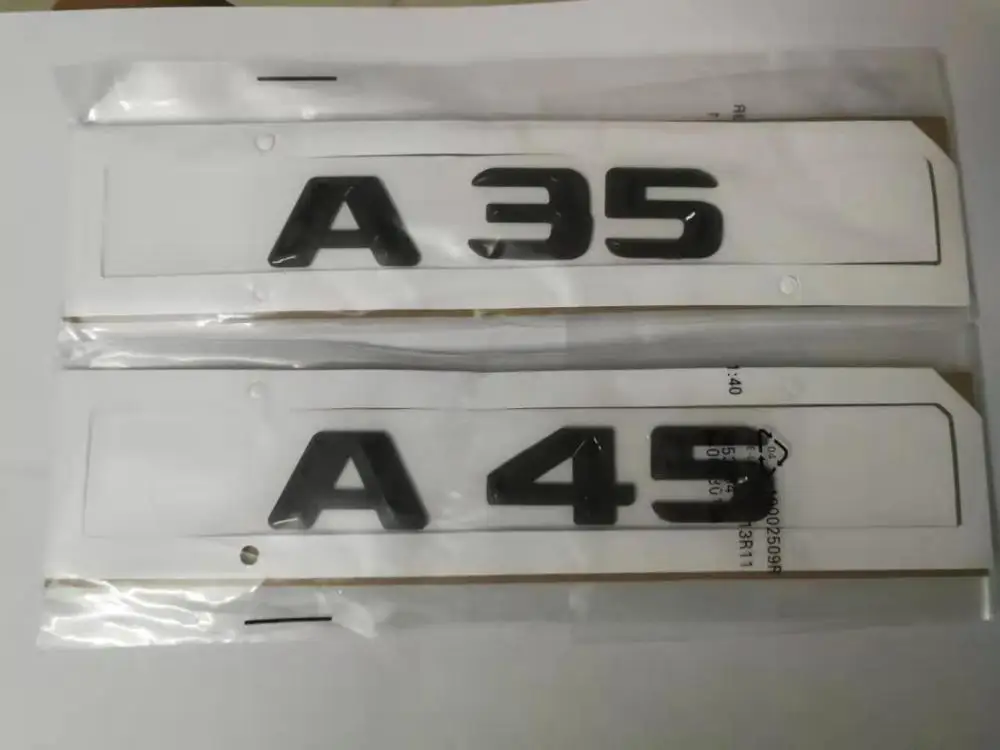 1X глянцевый черный Пластик ABS 45 A45 A35 A; большие размеры 35-багажник сзади эмблемы Стикеры для Mercedes Benz W176 AMG класс 4matic