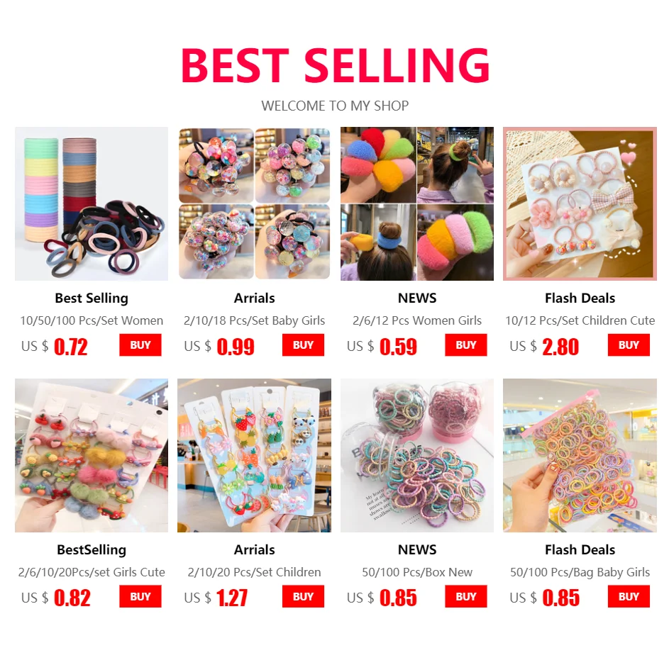 10/50/100 Pcs/Set Women Girls Colors Soft Scrunchies Elastic Hair Band Lady Lovely Solid Rubber Bands Female Hair Accessories best hair clips