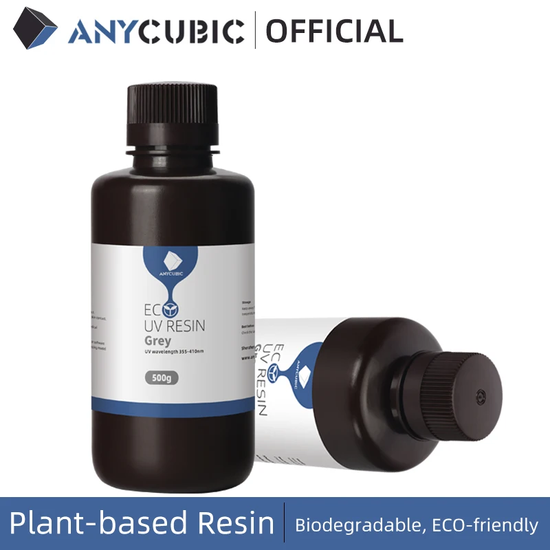 ANYCUBIC-resina UV a base de plantas, 405nm, para impresora LCD 3D, Material de impresión, olor ultraligero, sin químicos, fotón Mono X