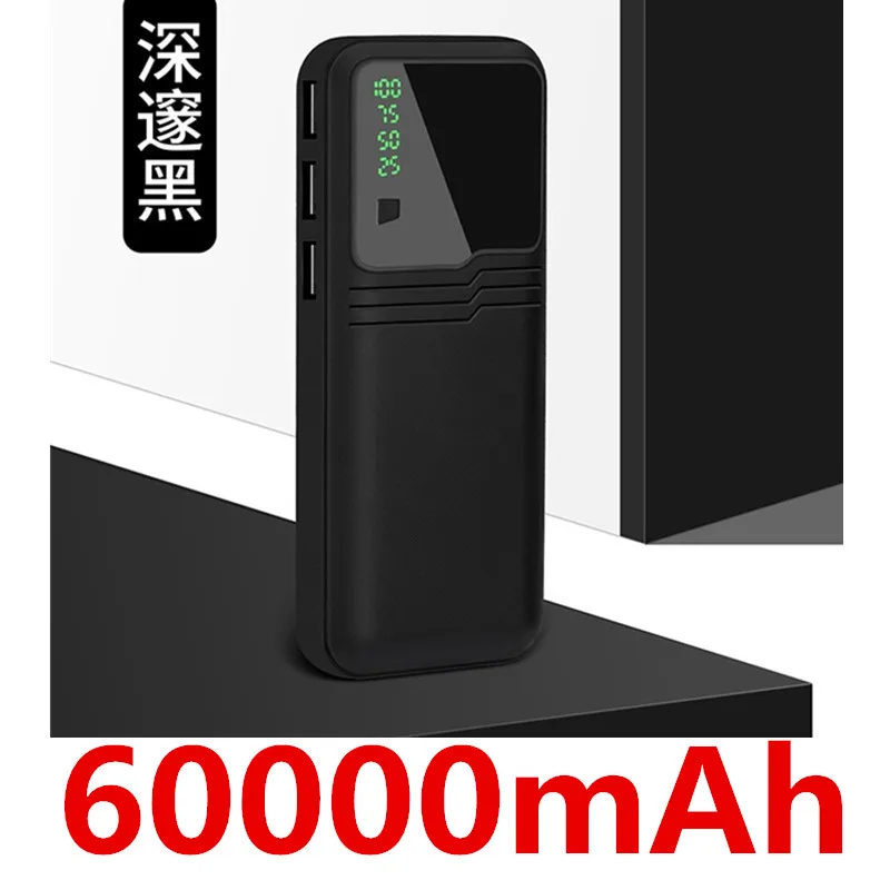 Power Bank 60000mAh Portable Charging Power Bank 10000mAh 2USB PoverBank External Charger For Xiaomi Mi 9 8 IPhone magnetic wireless power bank Power Bank