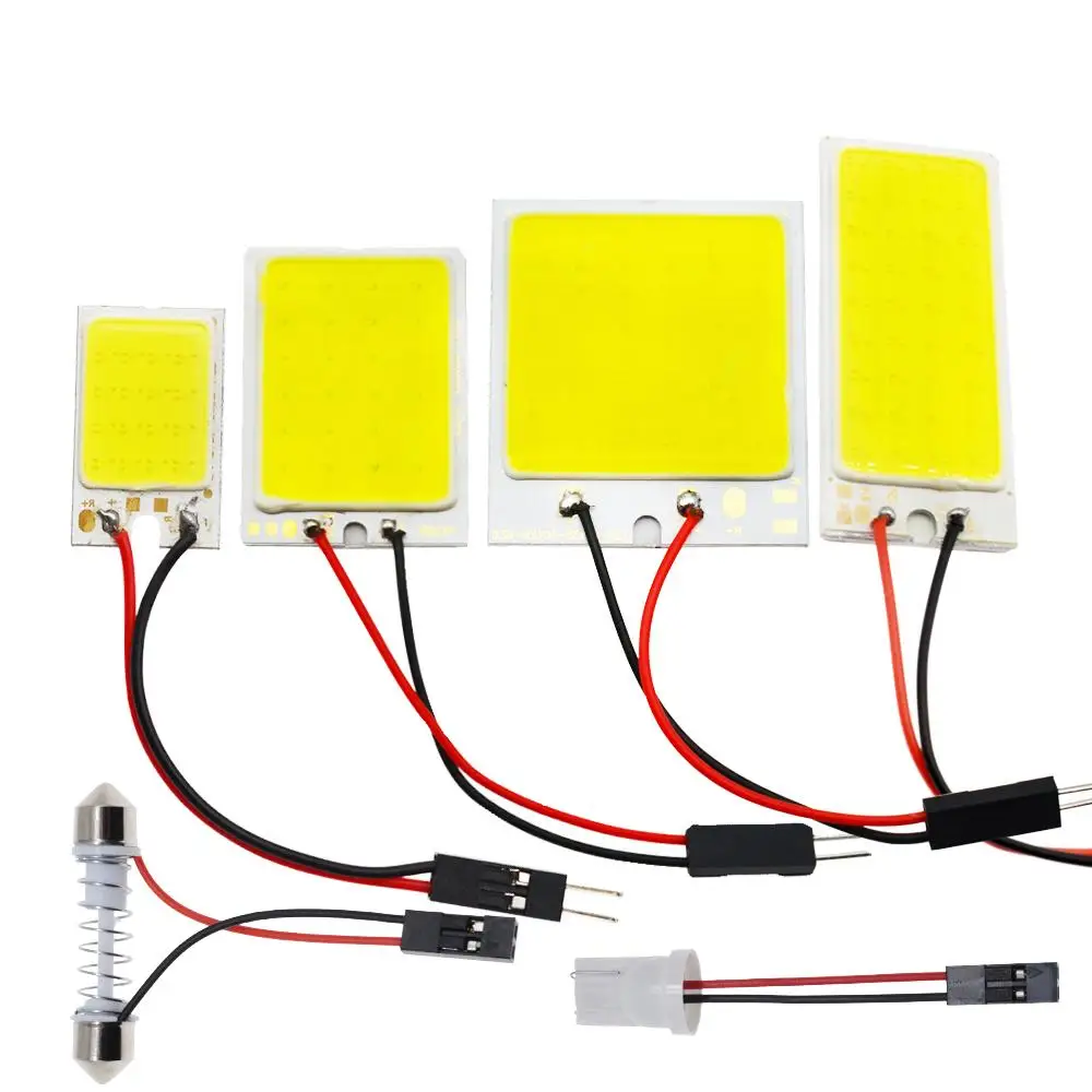 T10 W5W Auto Interior Reading 24SMD 36SMD 48SMD cob Dome Festoon Brake License Panel Door Led Trunk Lamp Clearance Car Light 12v