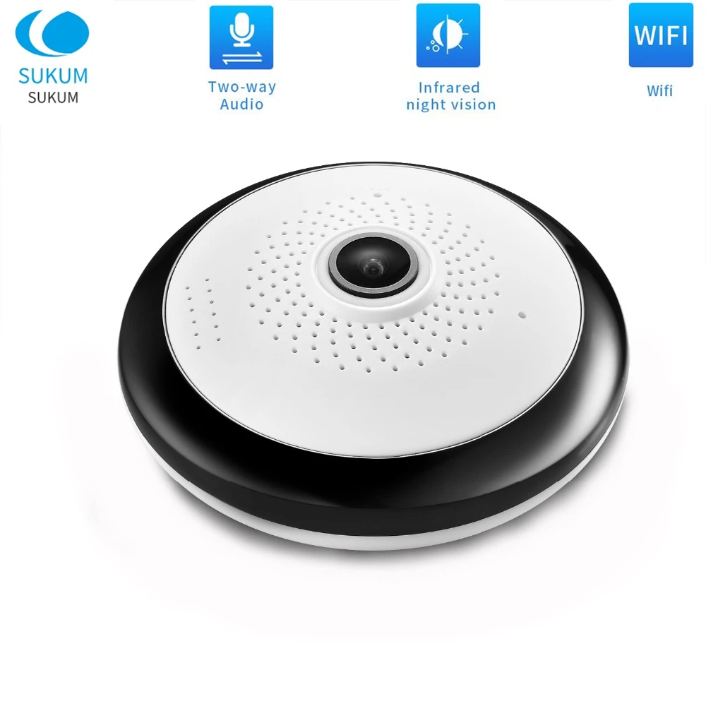 

WIFI MINI Camera Panoramic 360 Degree Lens ICSee APP HD 1080P Indoor Home Security Wireless Smart IP Camera