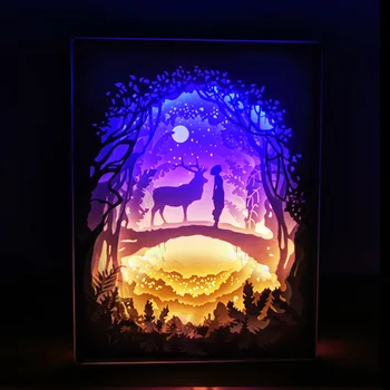

Novelty Paper-cut romantic Night Light 3D Paper Carving Art Decoration Lamp USB Power Living Room Bedroom lighting YHJ010914