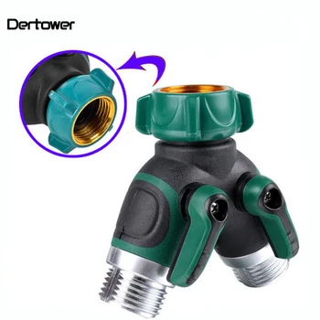 

Garden 2-Way Distributor Water Flow Zinc Alloy Y Hose Splitters Connector Regulable Practical Faucet Garden Water Connectors