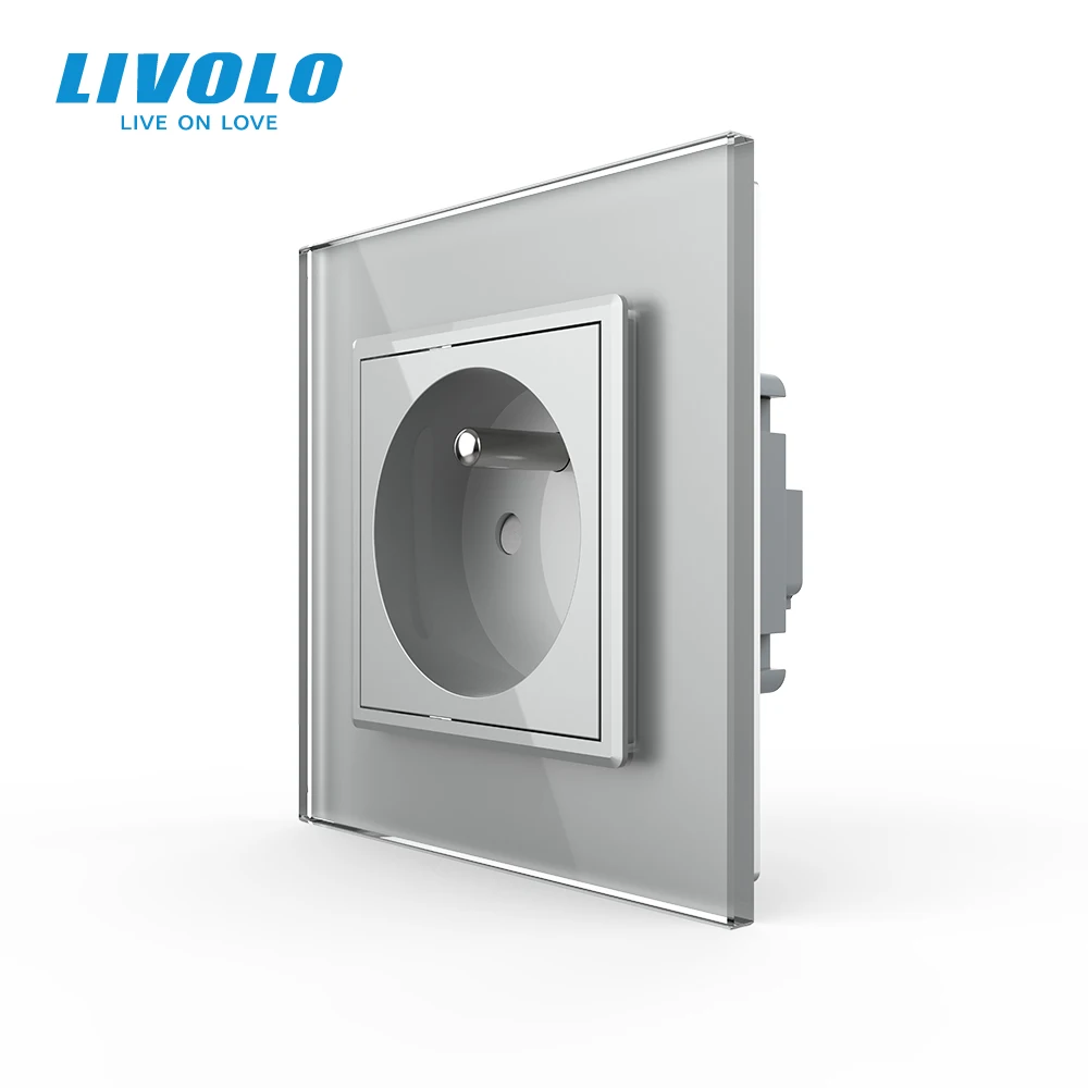 Настенная розетка Livolo белая стеклянная панель 100 ~ 250 В переменного тока 16 А без