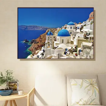 

1000 Pcs / Pack Wooden Puzzle Aegean Sea Painting Relieve Stress Assemble Jigsaw Intellective Educational Toys
