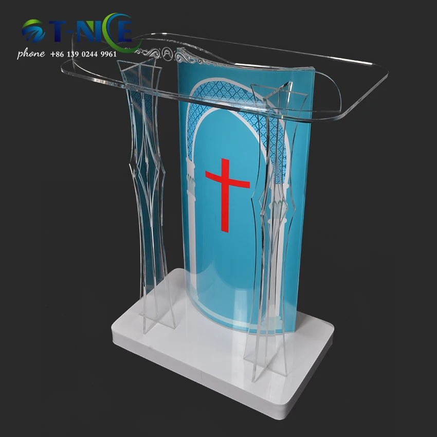 Popular Pulpit Cross Lectern Display Podium Conference Room Podium School Theatre Furniture Dais