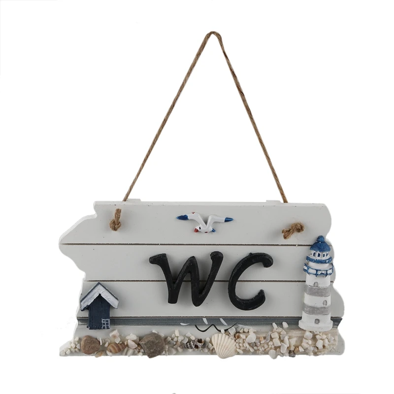 

Mediterranean Style Nordic Wooden WC Shingle Doorplate/Plaque/Sign
