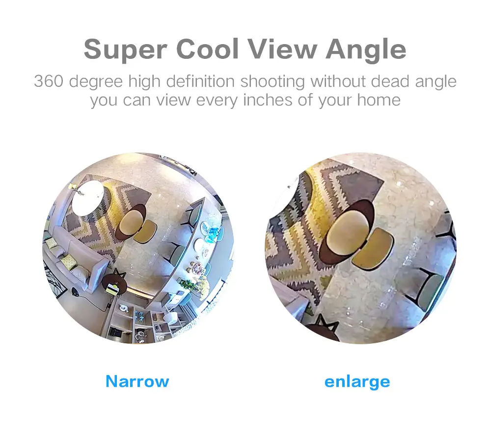 360 градусов Лампа рыбий глаз панорамная HD ночное видение Wifi Беспроводная IP P2P камера наблюдения Домашняя безопасность обнаружения движения
