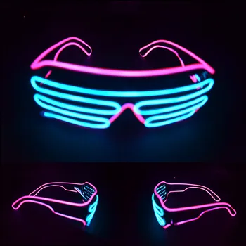 

Music Sound Control EL Lights Glasses For Halloween Party Neon Lights Christmas Laser LED Dance lighting 10Colors AABattery D30