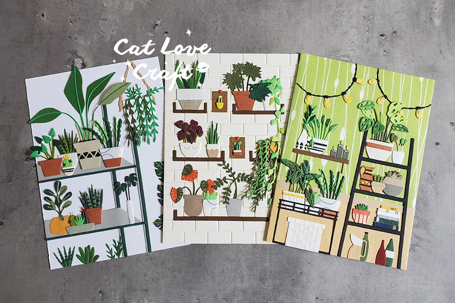 Catlove 식물 포스터-2 금속 절단 다이, 스크랩북 금형 스텐실 다이 컷 카드 제작, DIY 공예 엠보싱, 2020 새로운 다이