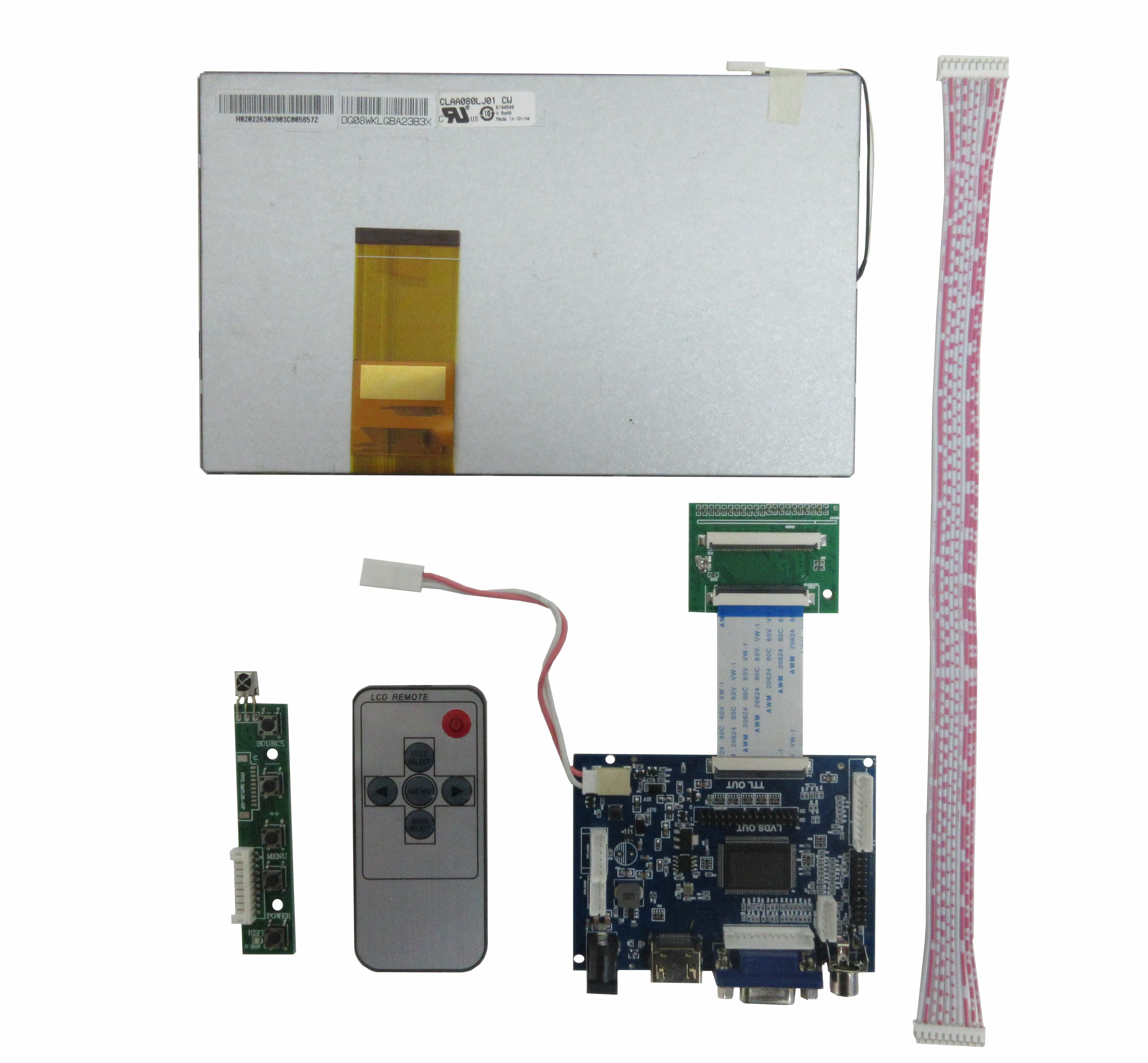8-дюймовый CLAA080LJ01 7300101353 E242868 ЖК-экран дисплей 2AV VGA HDMI-совместимая плата управления