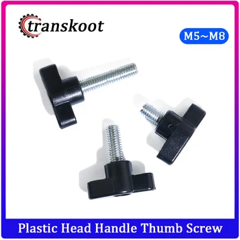 

5pcs Black Red Yellow M5 M6 M8 Nylon Plastic Head Handle Thumb Screw Bakelite Bolt