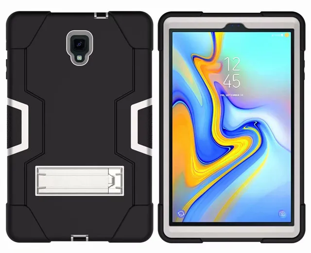 Сверхмощный чехол-подставка для Samsung Galaxy Tab A A2 10,5 SM-T590 T595 T597 10," планшет Funda Capa Чехол+ пленка для экрана+ ручка - Цвет: black gray
